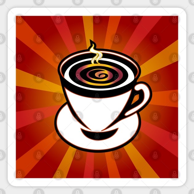 Hot Coffee Pop Art Sticker by ArtFactoryAI
